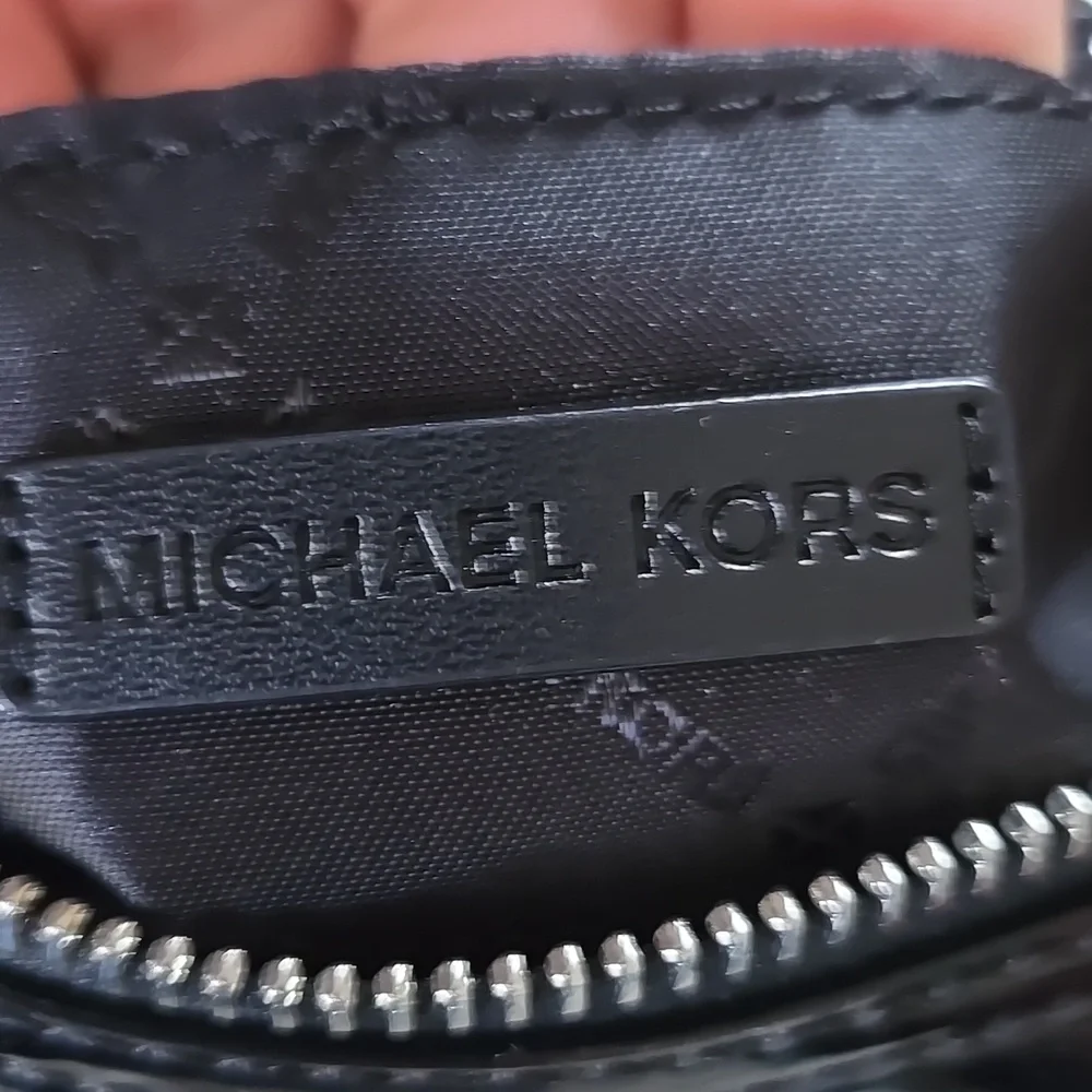 Michael Kors Mini Black Patent Leather Satchel with MK Emblem - Picture 6 of 6